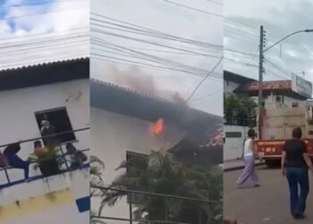 VÍDEO: Princípio de incêndio atinge escola e alunos pulam janelas para escapar do fogo em São Bento no MA