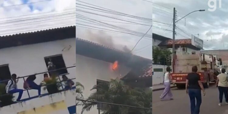 VÍDEO: Princípio de incêndio atinge escola e alunos pulam janelas para escapar do fogo em São Bento no MA