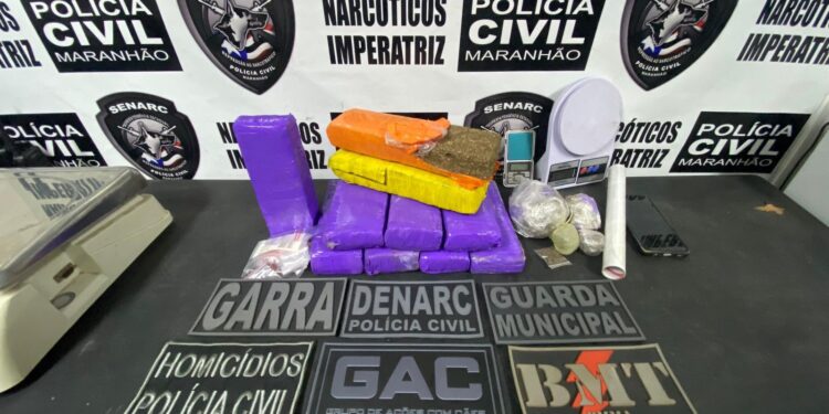 Operação contra o tráfico prende três pessoas e apreende quase 8 kg de drogas em Imperatriz